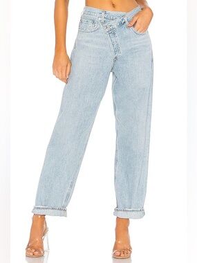Agolde Boyfriend Jeans in Light Blue Wash